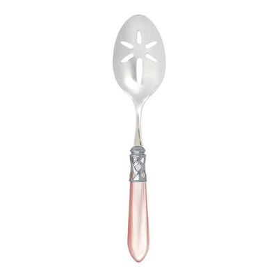 Vietri Aladdin Brilliant Light Pink Slotted Serving Spoon