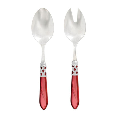 Vietri Aladdin Brilliant Red Salad Server Set