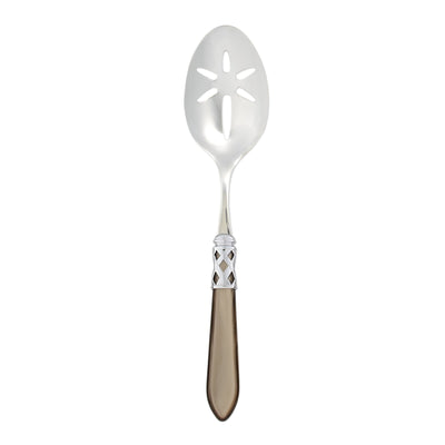 Vietri Aladdin Brilliant Taupe Slotted Serving Spoon