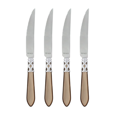 Vietri Aladdin Brilliant Taupe Steak Knives