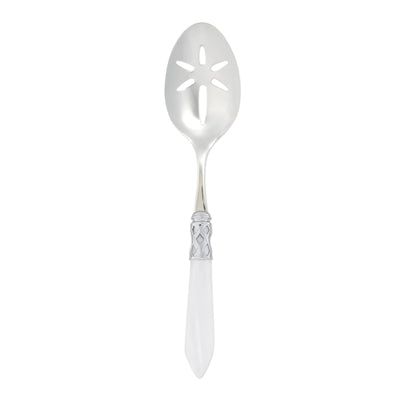 Vietri Aladdin Brilliant White Slotted Serving Spoon