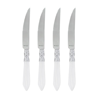 Vietri Aladdin Brilliant White Steak Knives