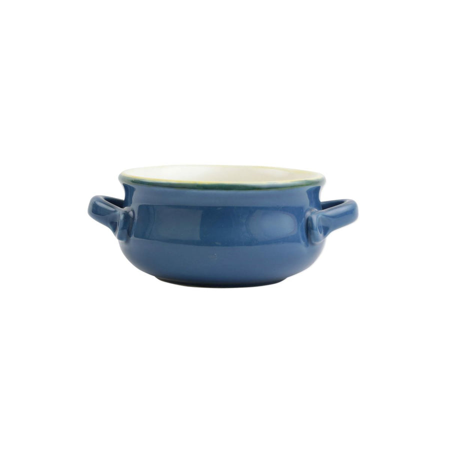Vietri Italian Blue Small Handled Round Baker