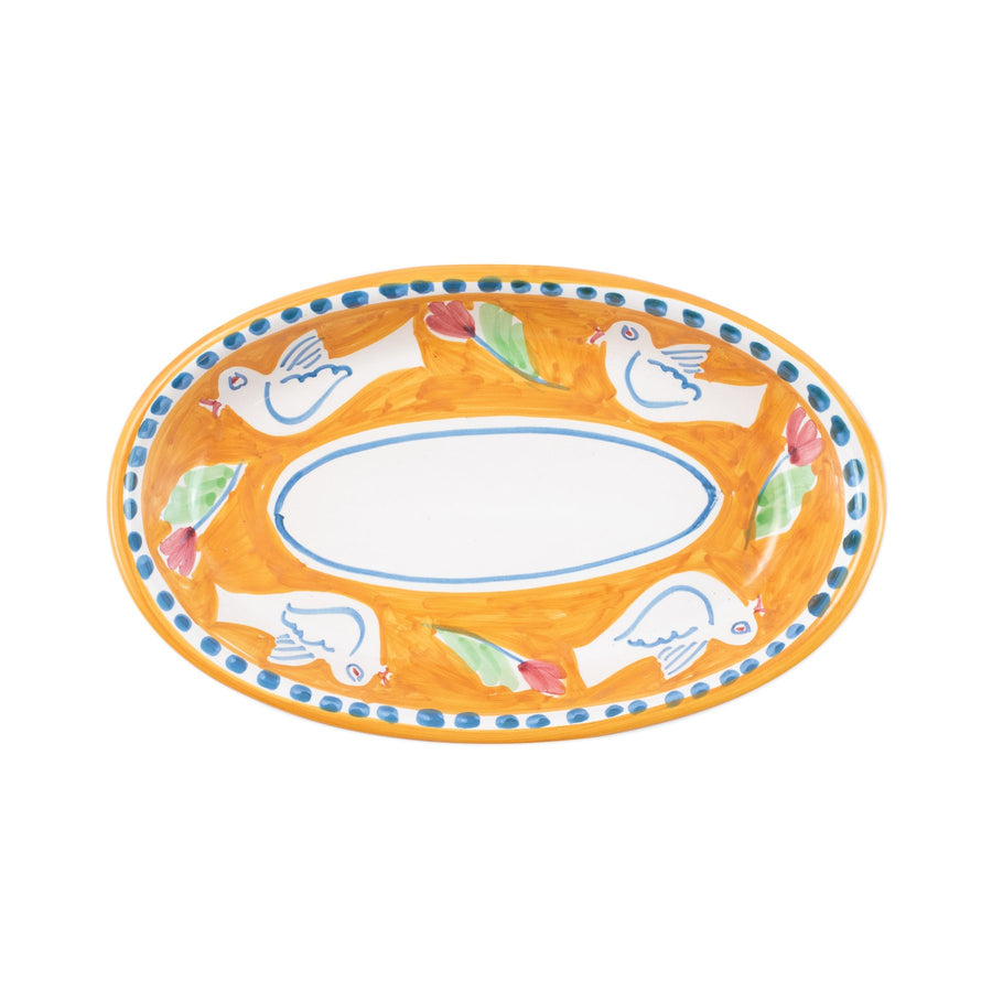 Vietri Campagna Uccello Small Oval Tray