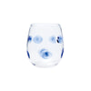 Vietri Drop Glass Blue Stemless Wine Glass