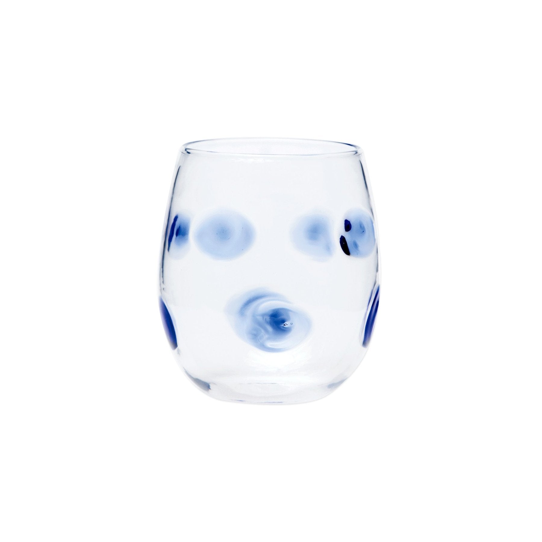 Vietri Contessa Blue Stemless Wine Glass