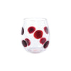 Vietri Drop Glass Red Stemless Wine Glass