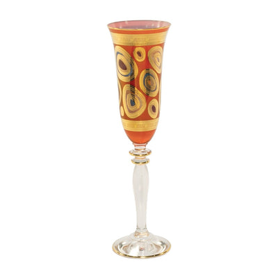 Vietri Regalia Orange Champagne Glass