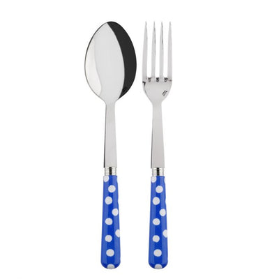 Sabre Paris White Dots Lapis Blue Serving Set