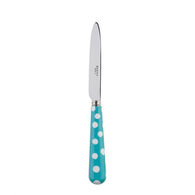 Sabre Paris White Dots Turquoise Dessert Knife