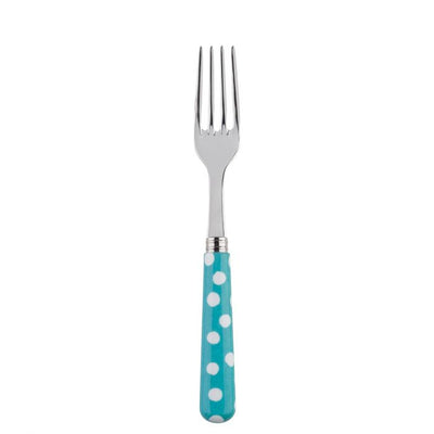 Sabre Paris White Dots Turquoise Dinner Fork