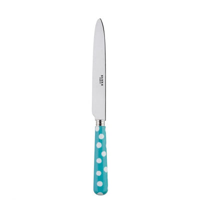 Sabre Paris White Dots Turquoise Dinner Knife