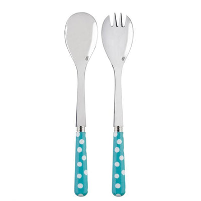 Sabre Paris White Dots Turquoise Salad Set