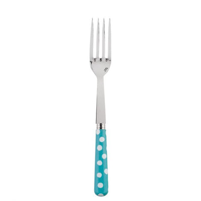 Sabre Paris White Dots Turquoise Serving Fork