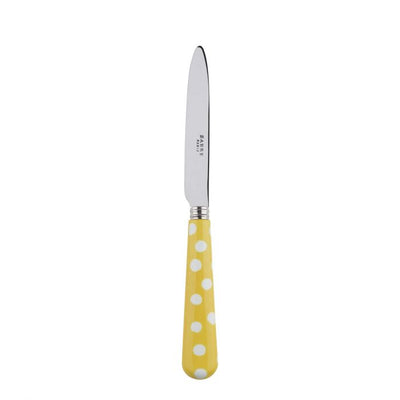 Sabre Paris White Dots Yellow Dessert Knife