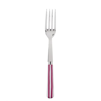 Sabre Paris White Stripe Fuchsia Serving Fork