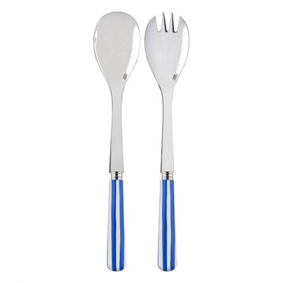 Sabre Paris White Stripe Lapis Blue Salad Set