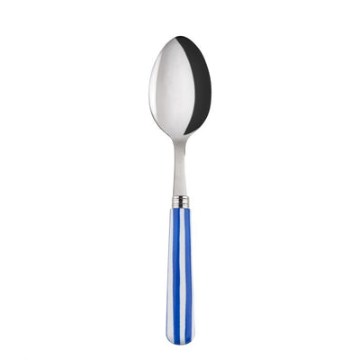 Sabre Paris White Stripe Lapis Blue Soup Spoon