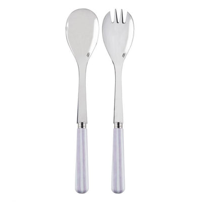 Sabre Paris White Stripe Lilac Salad Set