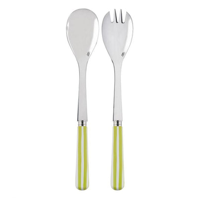 Sabre Paris White Stripe Lime Salad Set