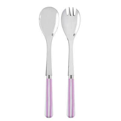 Sabre Paris White Stripe Pink Salad Set