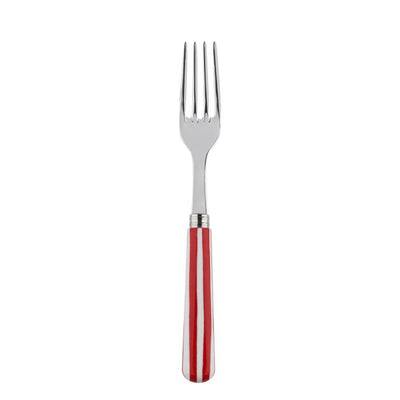 Sabre Paris White Stripe Red Dinner Fork