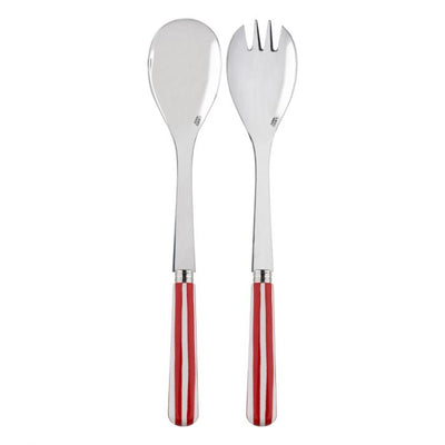 Sabre Paris White Stripe Red Salad Set