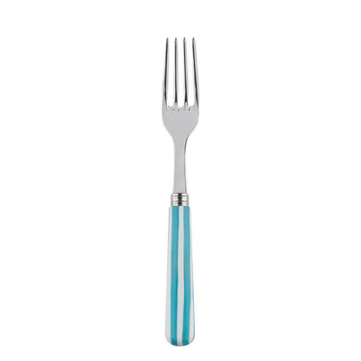 Sabre Paris White Stripe Turquoise Dinner Fork