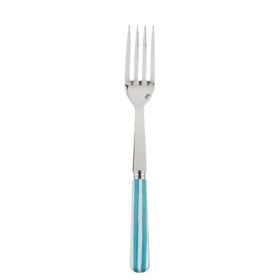 Sabre Paris White Stripe Turquoise Serving Fork