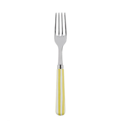 Sabre Paris White Stripe Yellow Dinner Fork