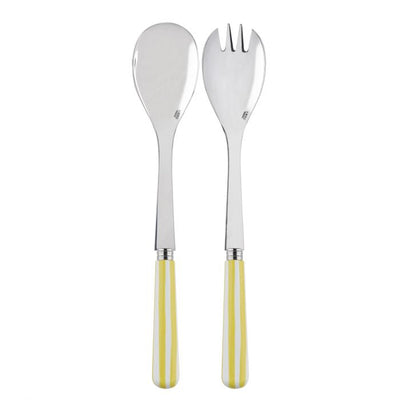 Sabre Paris White Stripe Yellow Salad Set